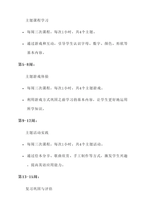 儿童英语培训设计方案