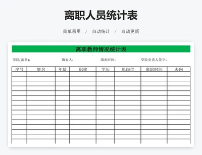 离职人员统计表