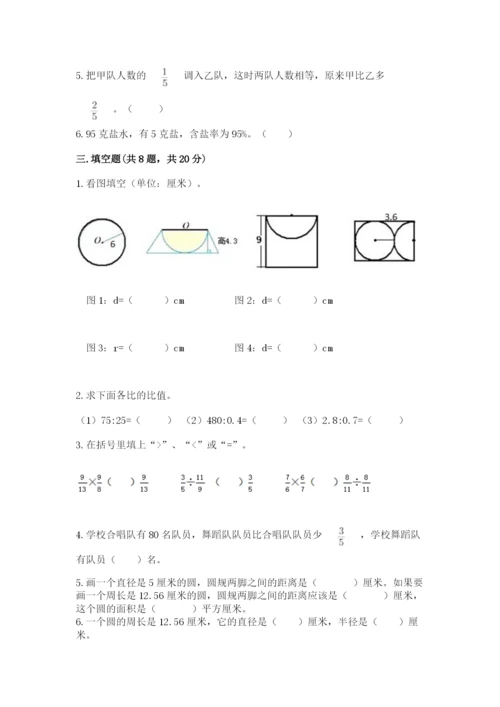 小学数学六年级上册期末测试卷含完整答案【典优】.docx