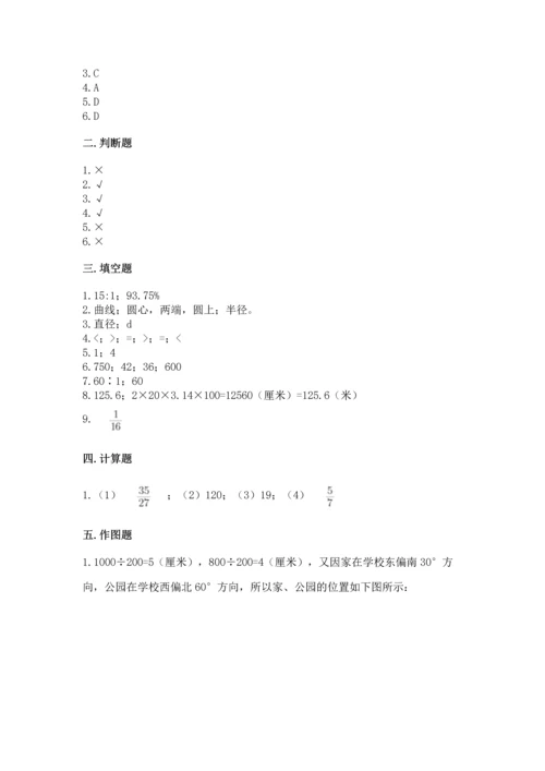 人教版六年级上册数学期末测试卷（有一套）word版.docx