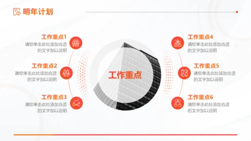 橙色简约商务风通用年终汇报PPT模板