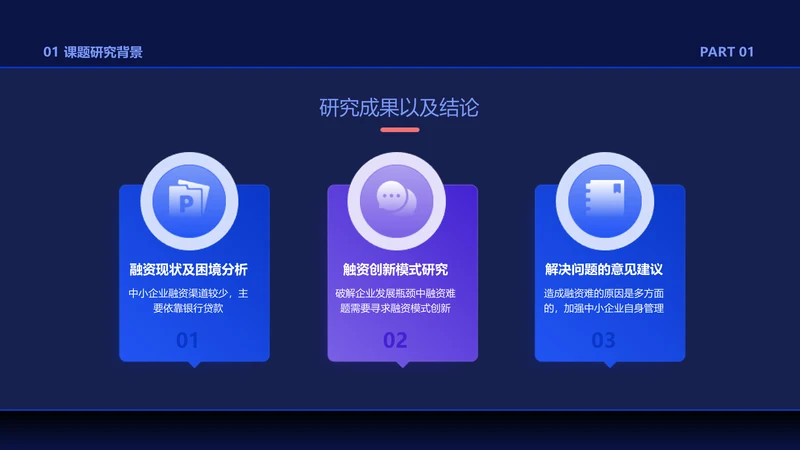 商务风并列关系3项PPT单页