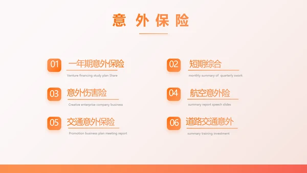 橙色百万重大疾病保险保险行业产品介绍PPT