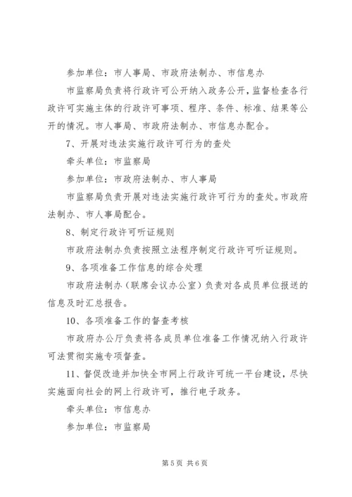 贯彻实施行政许可法工作联席会议工作方案.docx