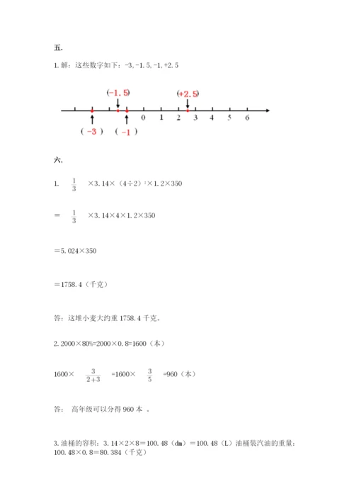 小升初数学综合练习试题及参考答案（满分必刷）.docx