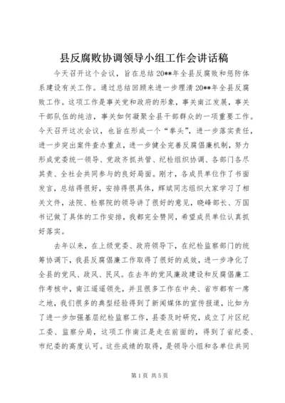 县反腐败协调领导小组工作会讲话稿.docx