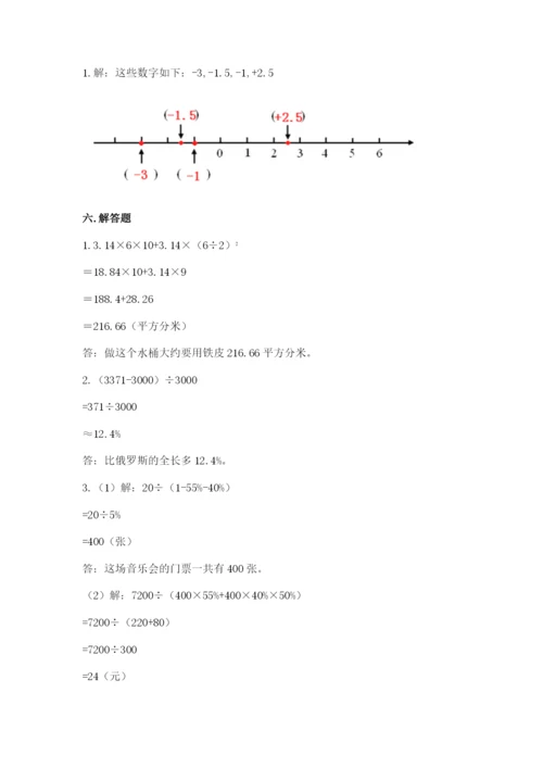 万宁市六年级下册数学期末测试卷a4版.docx