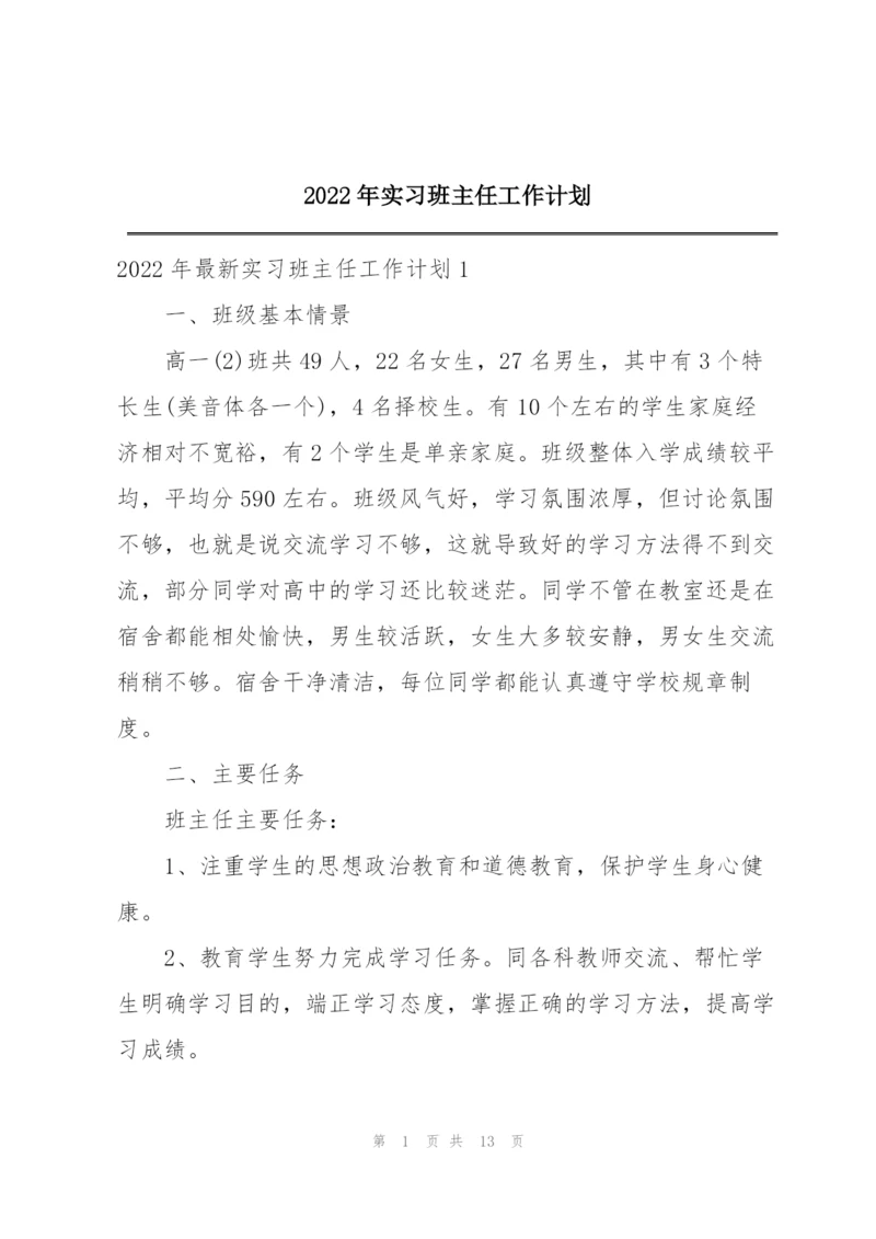 2022年实习班主任工作计划.docx