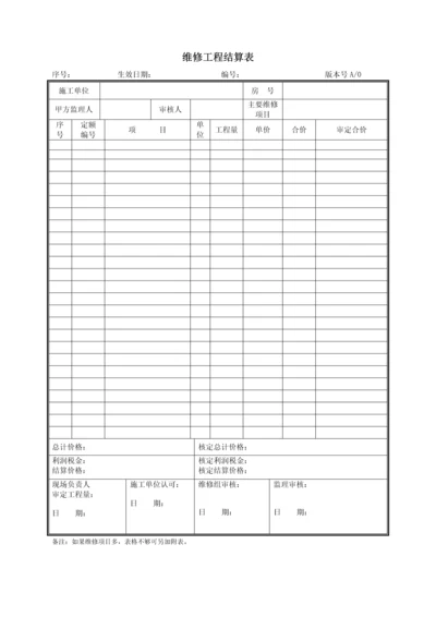 维修工程结算表.docx