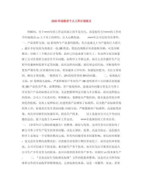 精编之年巡检员个人工作计划范文.docx