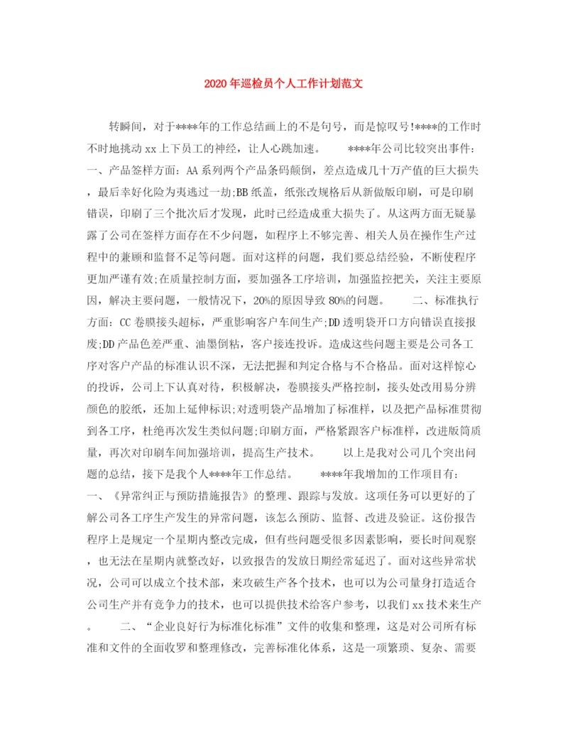精编之年巡检员个人工作计划范文.docx