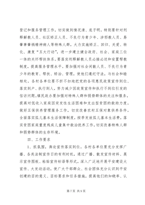 虎形山关于开展创建平安乡镇活动的实施方案.docx