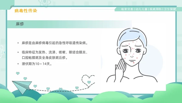绿色卡通风幼儿园卫生保健培训PPT课件