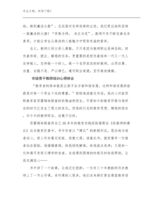 最新市级骨干教师培训心得体会例文12篇.docx