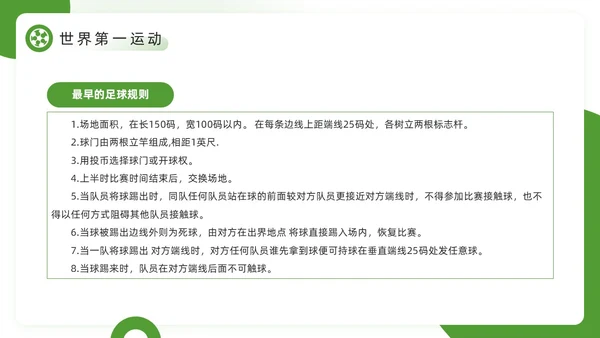 绿色简约风欢迎走进足球世界PPT模板
