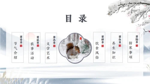 小寒时节冬季雪景通用PPT模版