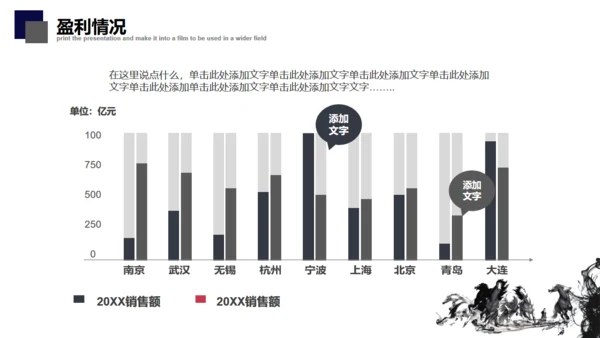 简约中式骏马奔腾企业简介通用PPT模板