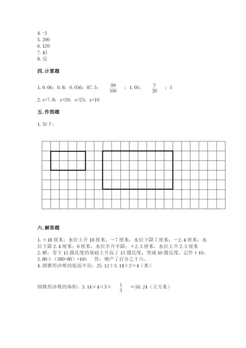 冀教版六年级下册期末真题卷带答案（典型题）.docx