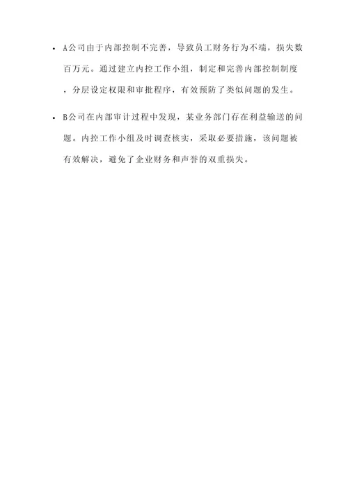 内控工作小组工作方案