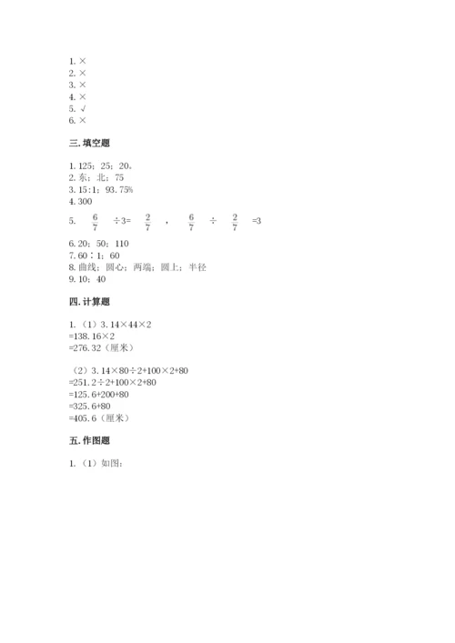小学数学六年级上册期末考试试卷及答案【易错题】.docx