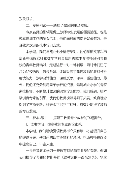 校本培训工作总结范文