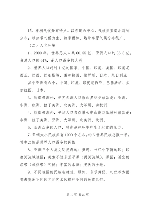 初二地理结业复习知识点(人教版).docx