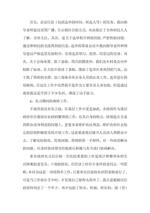 2022最新大学生乡镇实习报告范文