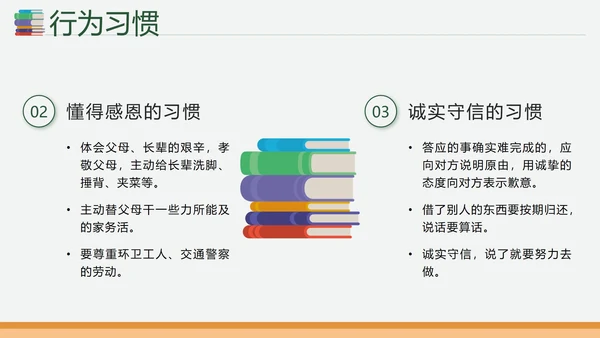 绿色卡通培养好习惯成就好未来主题班会课PPT模板