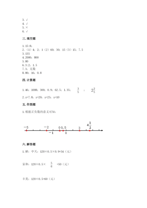 小学六年级下册数学期末卷含答案（满分必刷）.docx