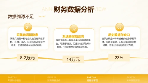 黄色商务风数据财务分析PPT模板