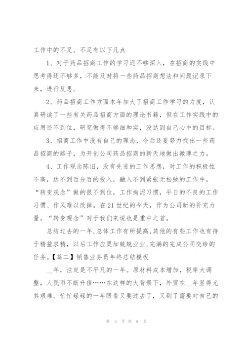 销售业务员年终总结模板.docx