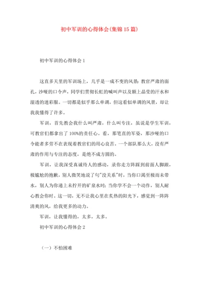 初中军训的心得体会(集锦15篇).docx