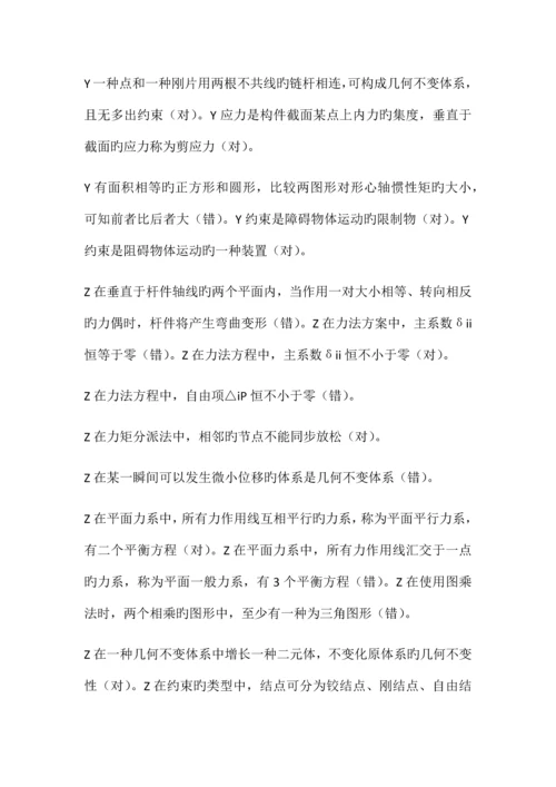 2023年建筑力学电大汇总.docx
