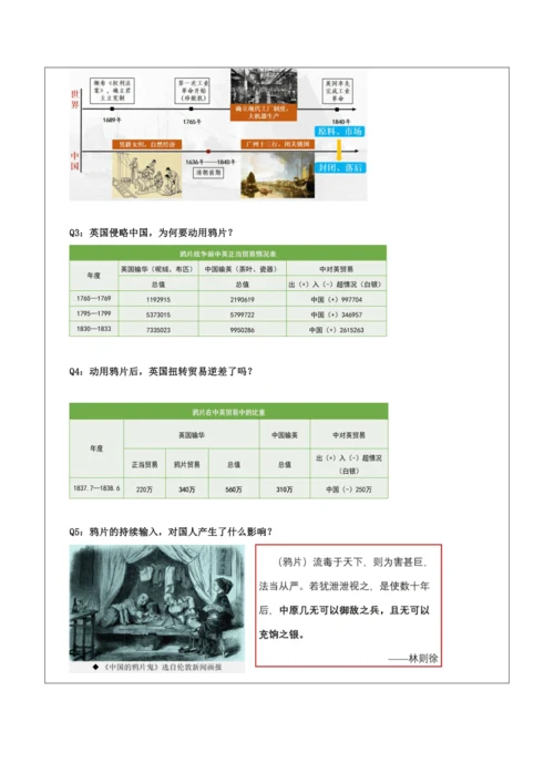 第一单元 中国开始沦为半殖民地半封建社会 单元教学设计