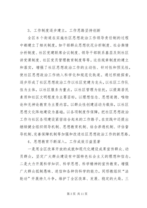 关于加强和改进社区思想政治工作的调研.docx