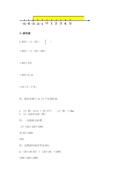 沪教版小学数学六年级下册期末检测试题附参考答案【突破训练】.docx