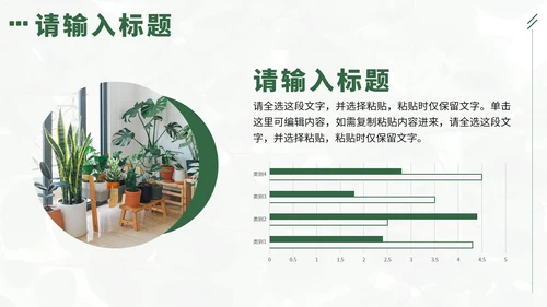 绿色实景植物小清新述职报告PPT模板