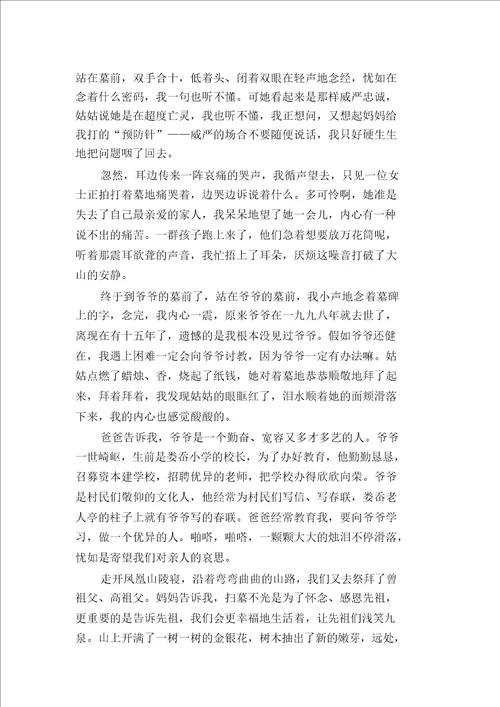 清明节随笔优秀作文多篇