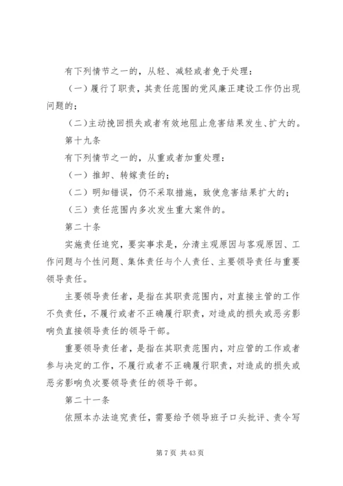 对违反党风廉政建设责任制的行为实施责任追究的办法(试行).docx