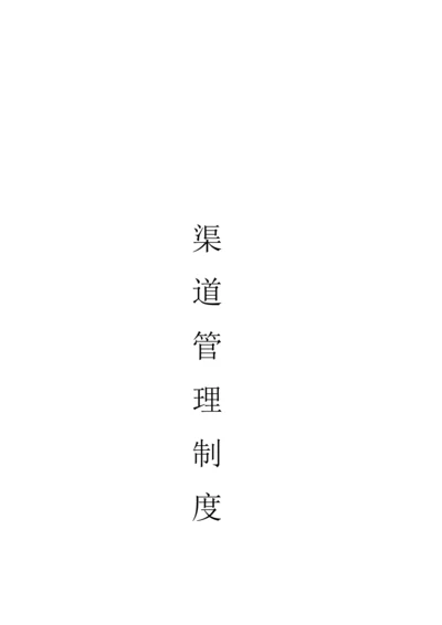 渠道管理新规制度.docx