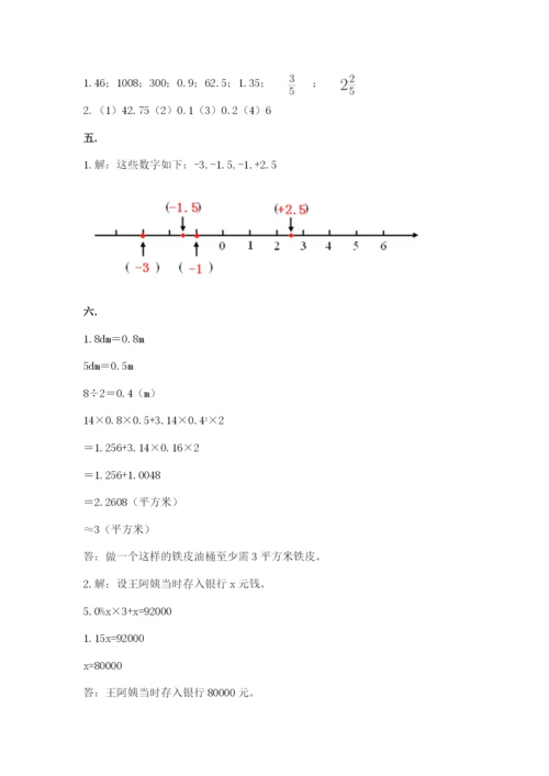 青岛版数学小升初模拟试卷附完整答案（网校专用）.docx