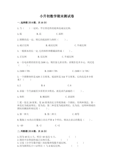 小升初数学期末测试卷【精练】.docx