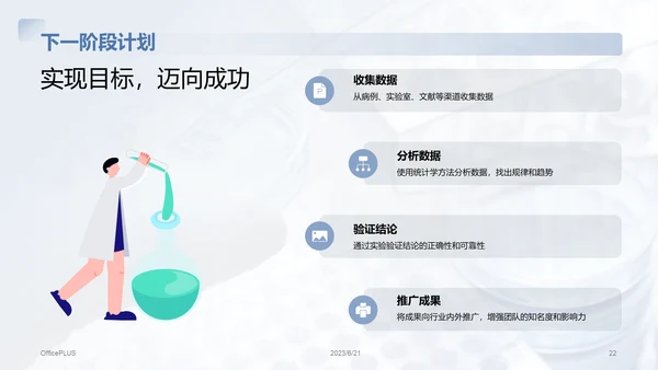 蓝色商务现代医学研究项目总结PPT模板
