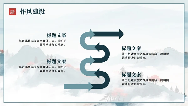 蓝色水墨中国风党政党课学习PPT模板
