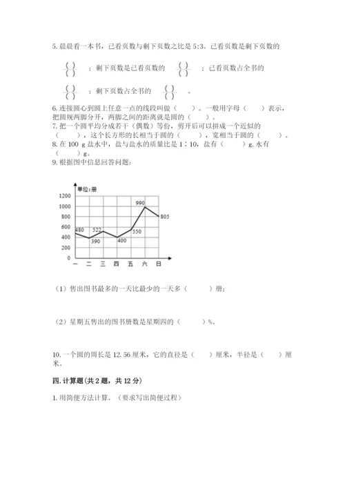 2022六年级上册数学期末测试卷附参考答案【能力提升】.docx