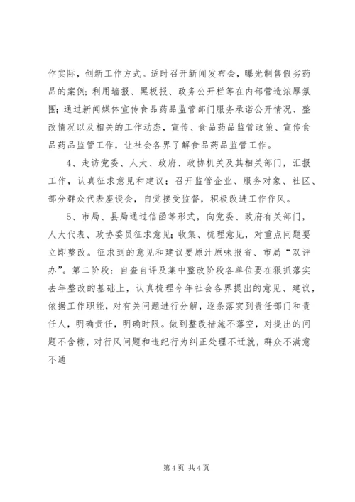 药监系统开展政务环境评议评价工作实施方案 (5).docx