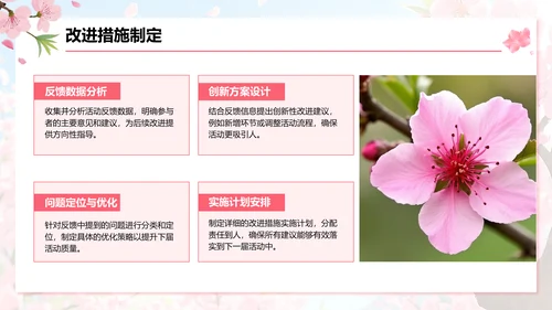 粉色插画风桃花节活动方案展示PPT模板