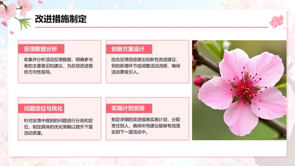 粉色插画风桃花节活动方案展示PPT模板