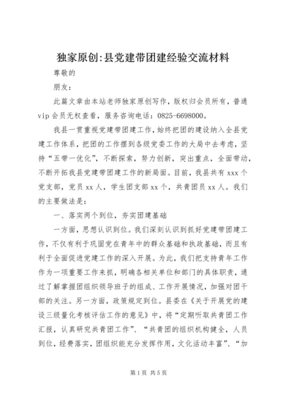 独家原创-县党建带团建经验交流材料.docx