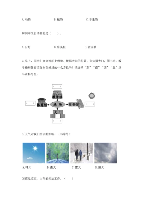 教科版二年级上册科学期末测试卷及解析答案.docx